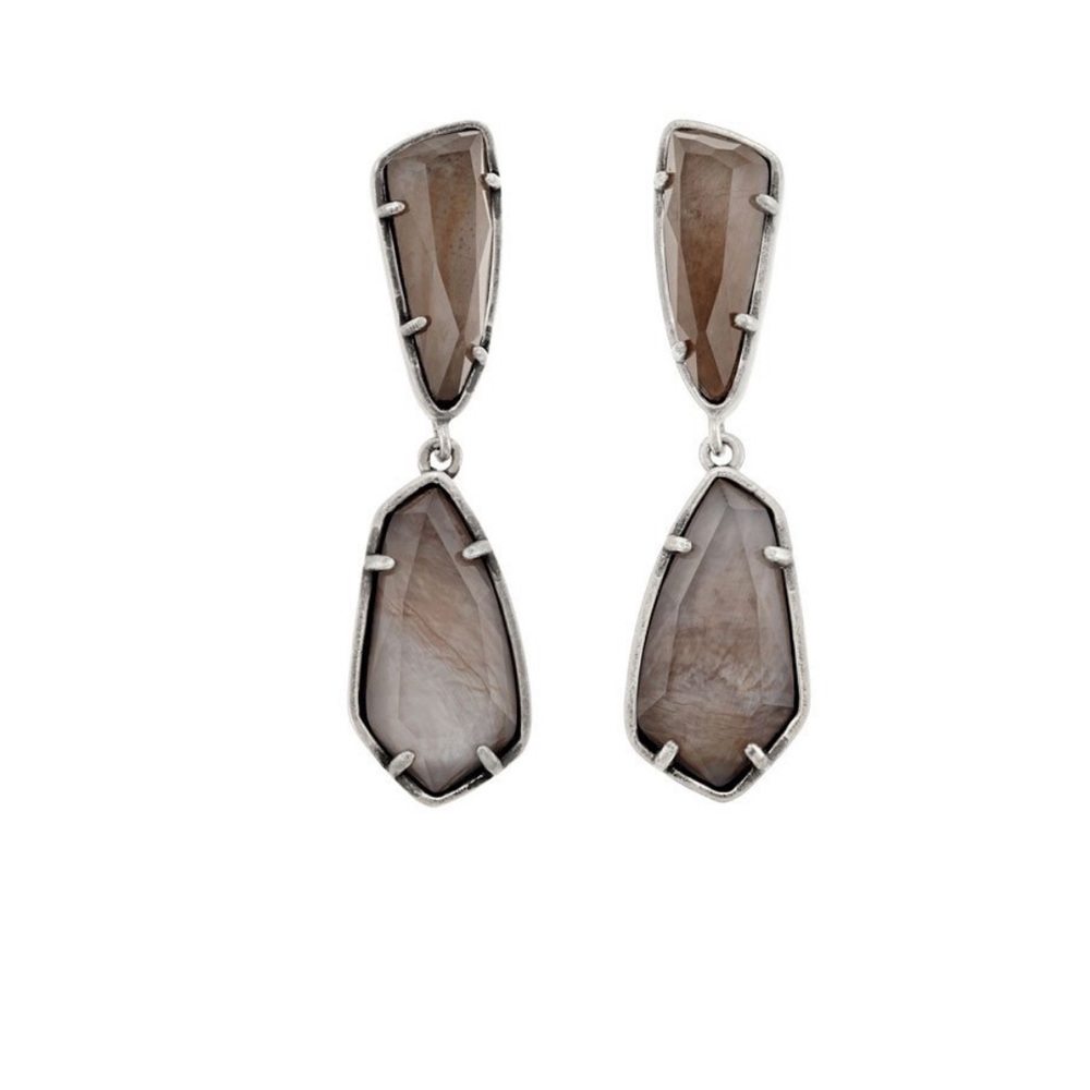 NWOT Kendra Scott Traci Earrings in Gray Pearl